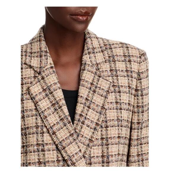 NWT Boss Janka Double Breasted Blazer tweed marshland Green Tartan size 2 - Picture 6 of 15